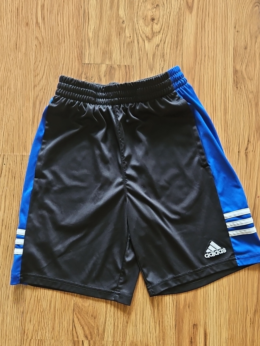 Adidas Athletic Shorts Black & Blue Size Medium